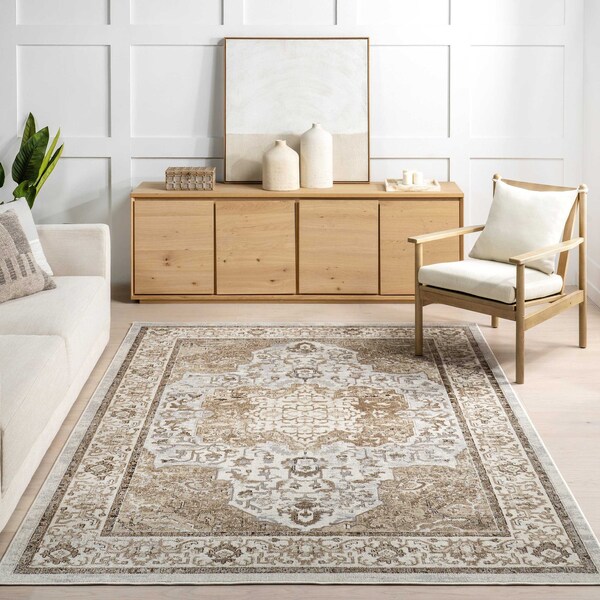 Cady Machine Washable Transitional Area Rug 5ft X 8ft